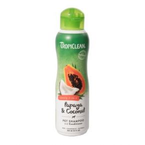 TropiClean Papaya & Coconut, Luxury 2in1 shampoo ja hoitoaine