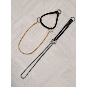 Puolikuristava paksu 5mm snake- ketju, kiristysosa 6mm mustaa nylonia