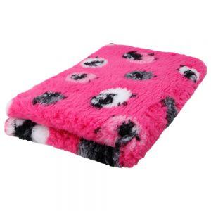 Kumipohjainen karva-alusta, Foxy Fur, Pinkki lammas-kuvioilla